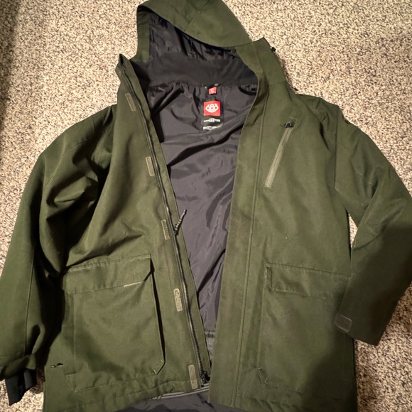686 Mens Ski Snowboard Coat Green Etex Jacket Sz-XL New